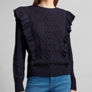 Ruffle Cable Knit Sweater